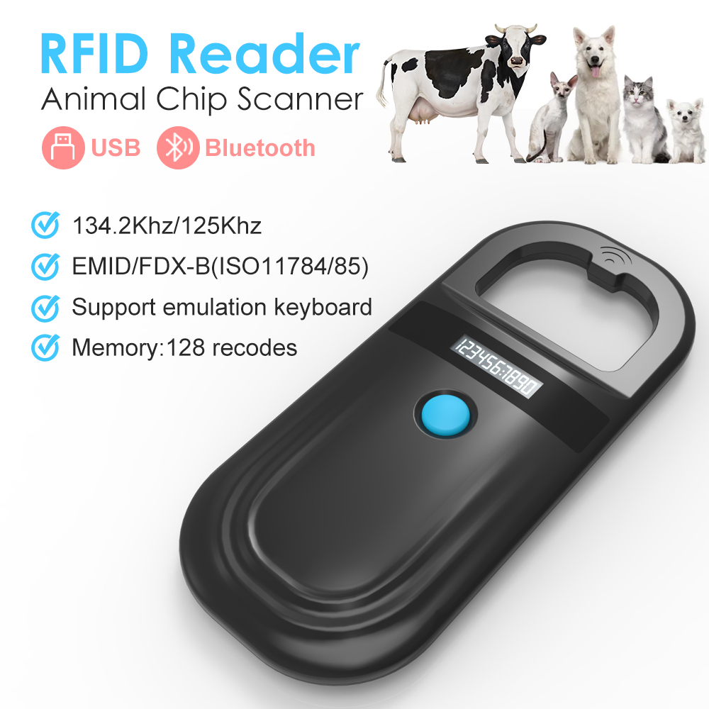 Pet Supplies Online - Zwart Dier RFID-lezer 134.2 KHz 125