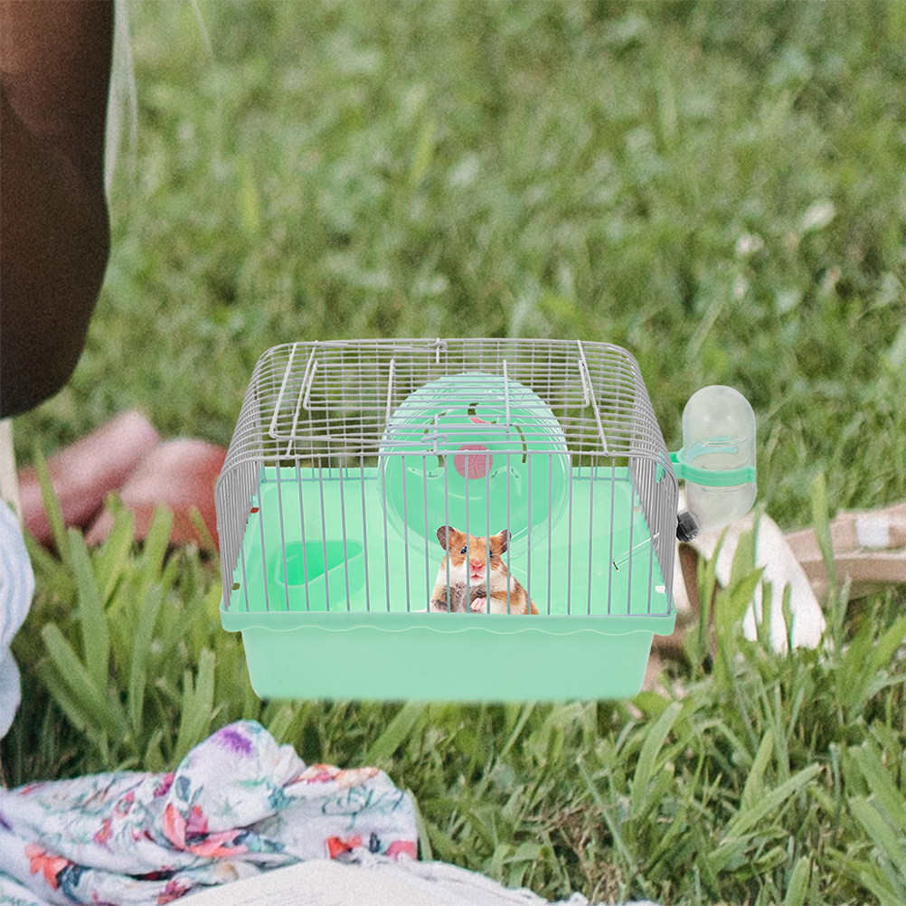 Hamster Cage Wheel - 2-delige draagbare hamsterdragerkooi, reiskooi voor kleine