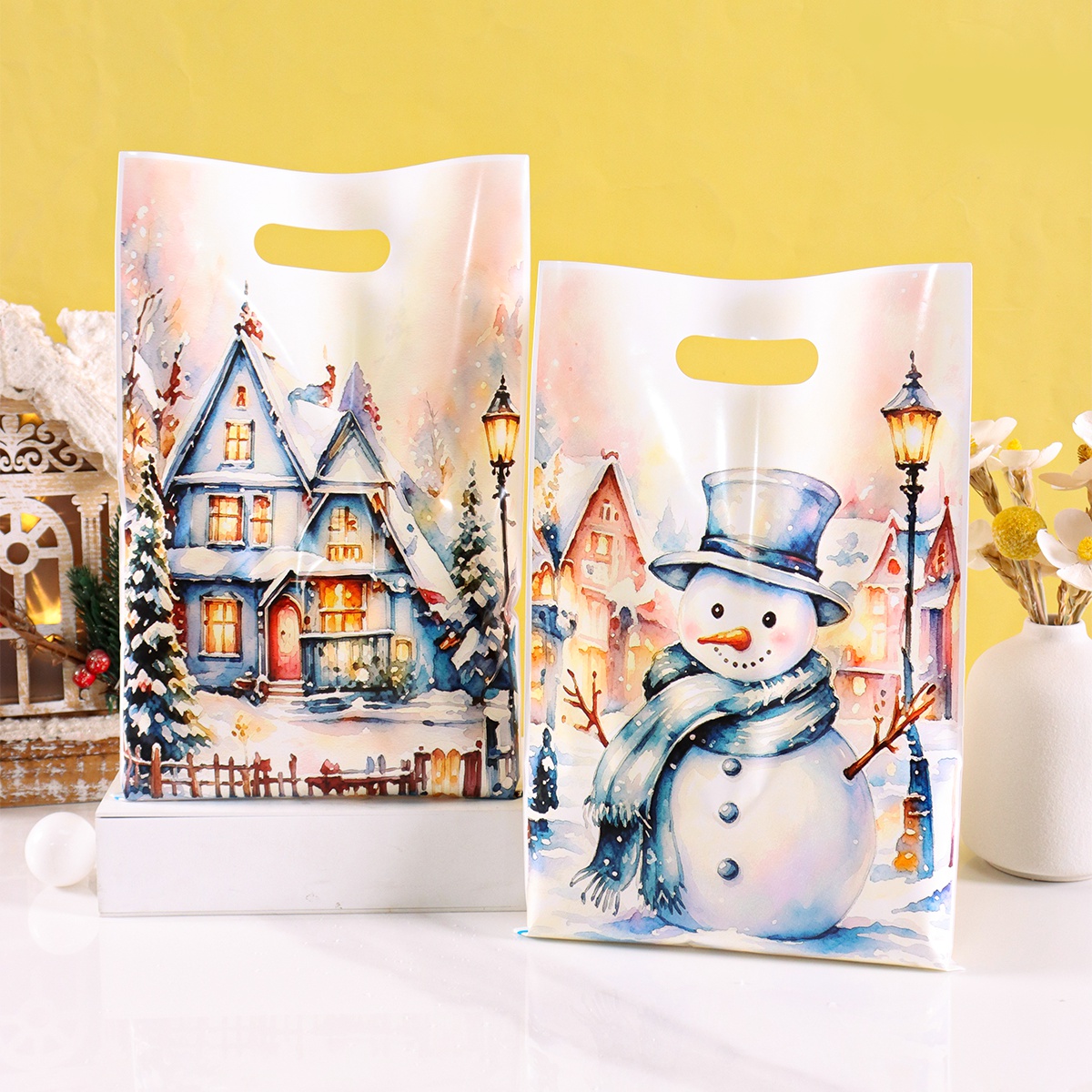 Pet Supplies Warehouse - 10/20/50 stuks Blauwe Kerstcadeautas Sneeuwpop Puppy
