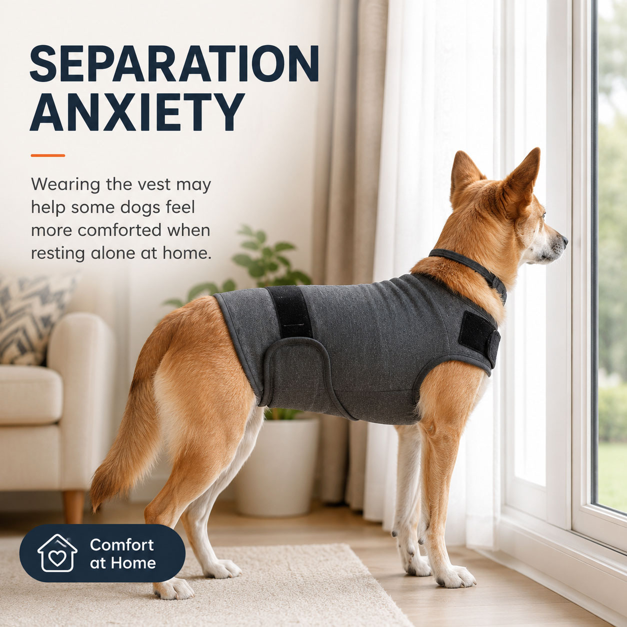 Dog Anxiety Vest - Hondenangstvest Kalmerende Wrap met Verstelbare Klittenband