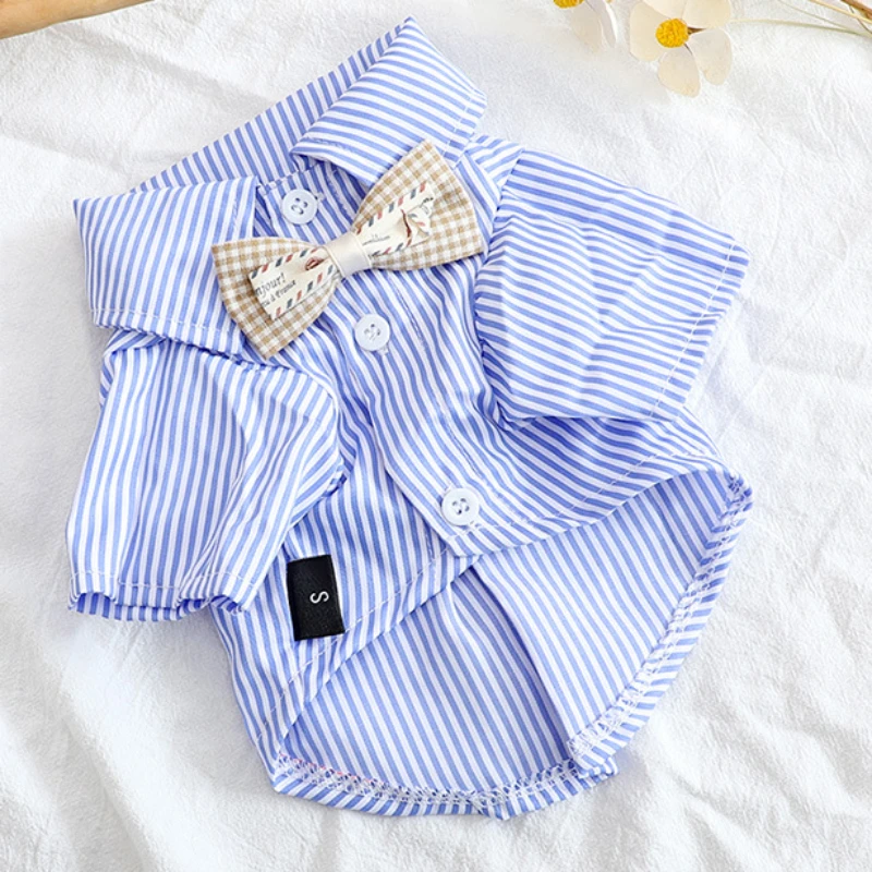 Pet Supplies Co - Huisdier Hond Kleding Strik Gestreepte Shirts