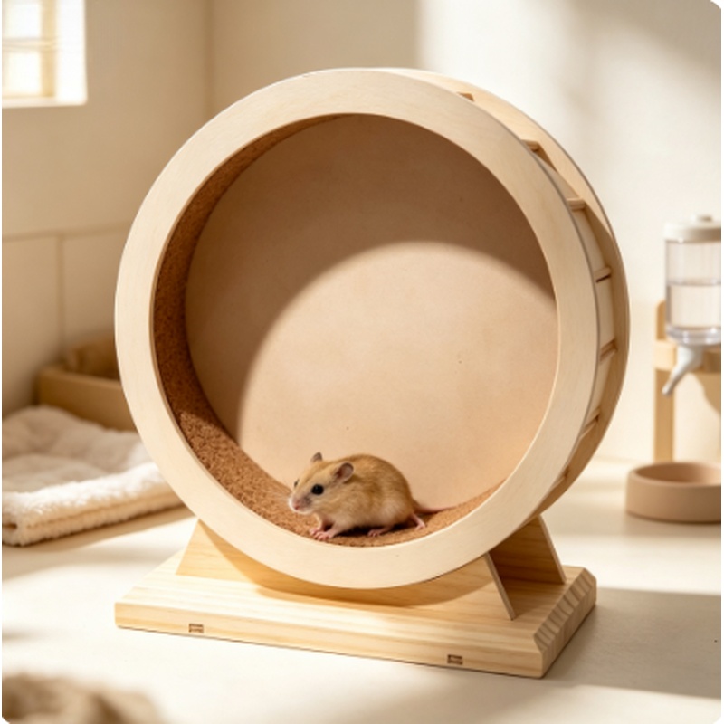 Geluidloze houten hamsterloopw - Hamster Cage Wheel recensie en prijs