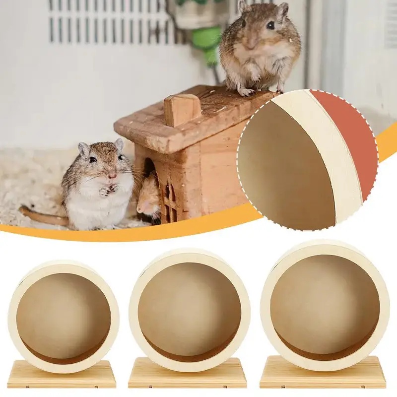 Geluidloze houten hamsterloopw - Hamster Cage Wheel recensie en prijs
