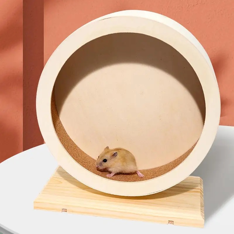 Geluidloze houten hamsterloopw - Hamster Cage Wheel recensie en prijs